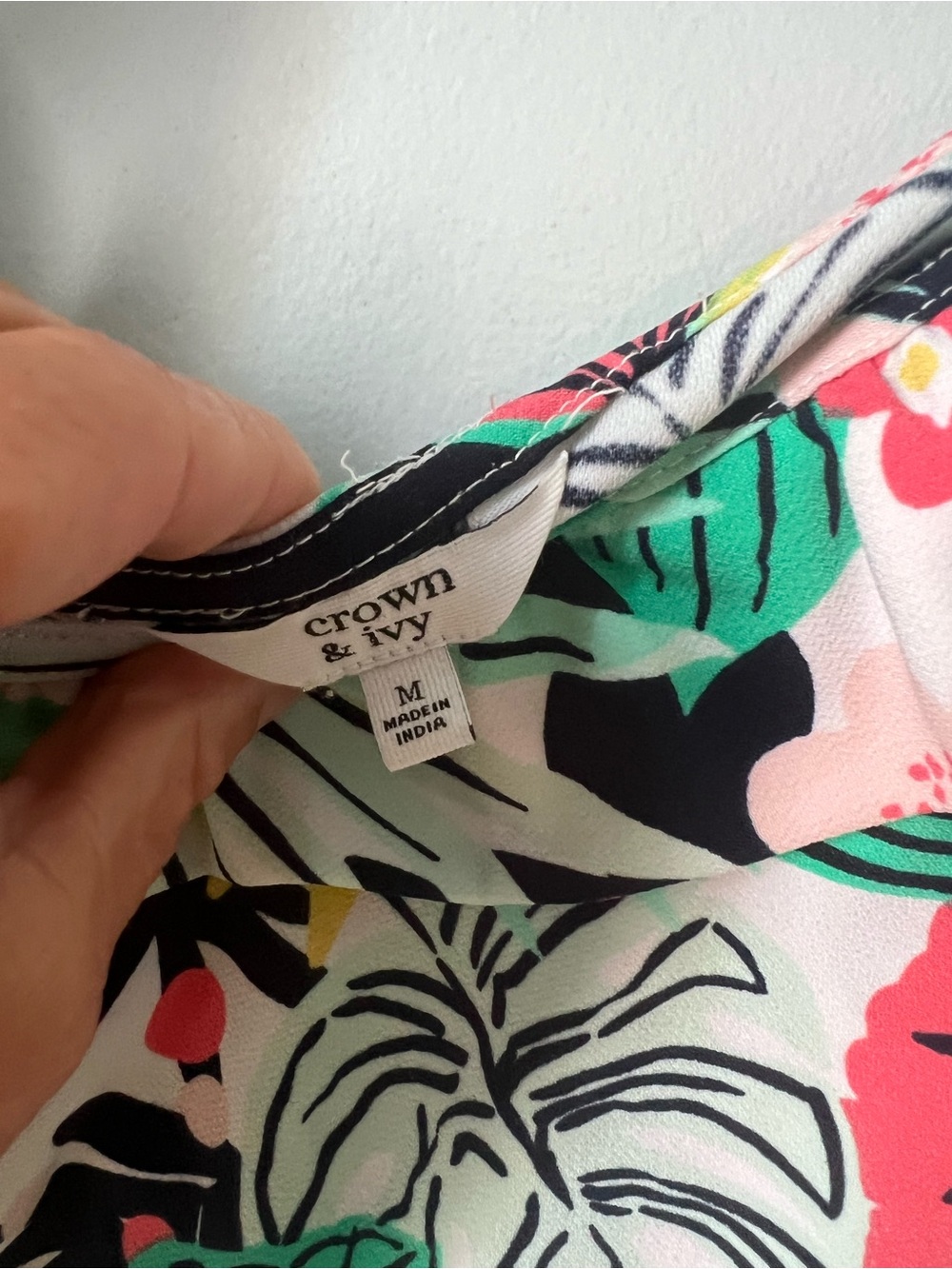 crown & ivy Tropical Floral Sleeveless Dress in Pink, Green & Yellow - Picture 3 of 3